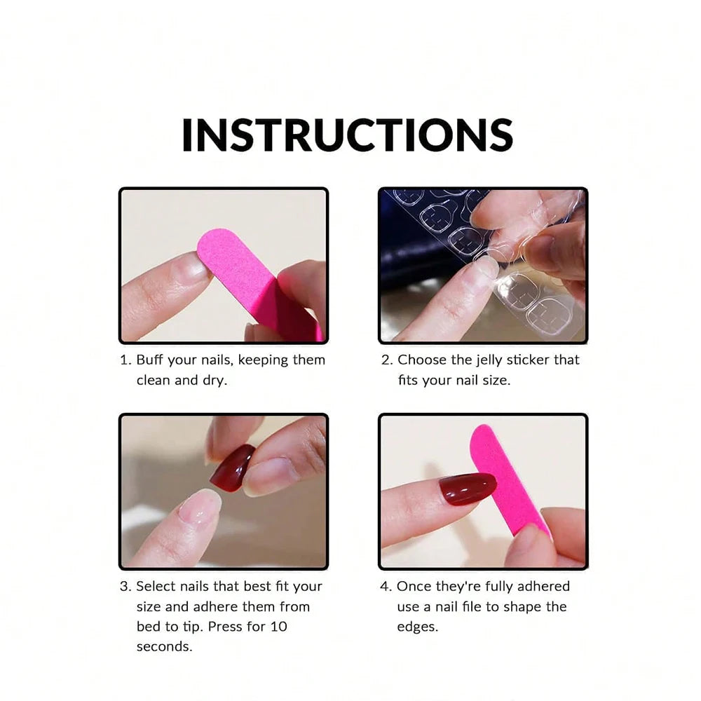 ARTAUG 24PCS Medium Stiletto Pink Black French Tip Press On Nails Star Pattern Glitter Press On Nails