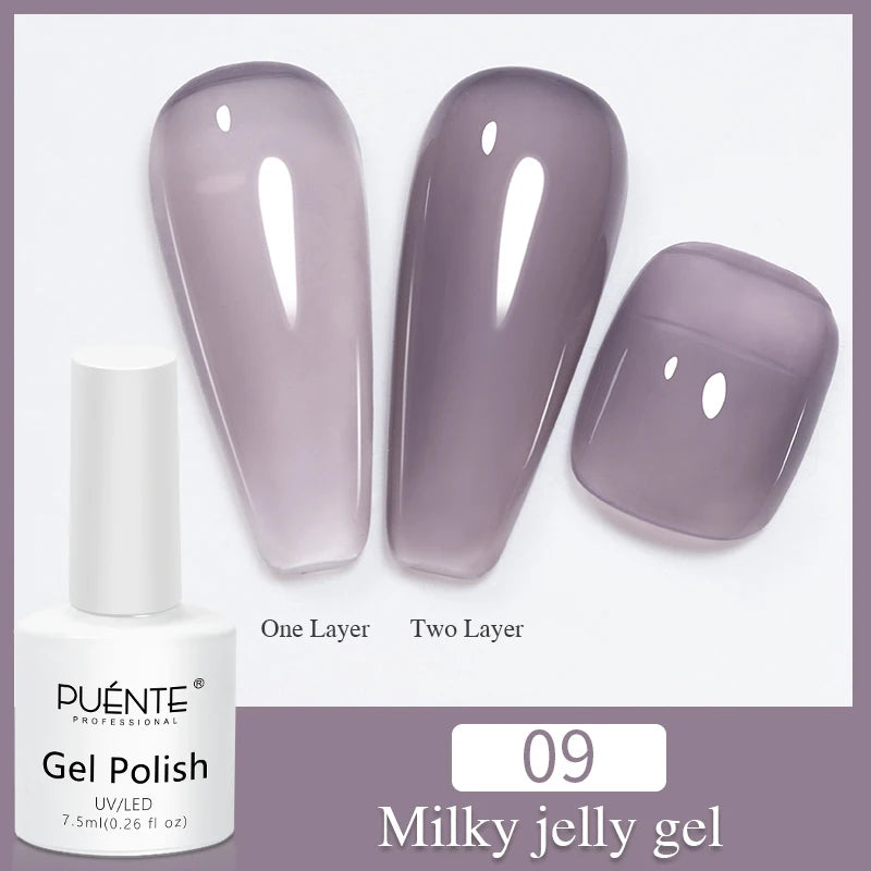 PUENTE 7.5ML Nude Shade Ceramic Cat Eye Gel Nail Polish Shiny Moonlight Cat Eye Gel Soak Off UV Semi-Permanent Nail Art Varnish