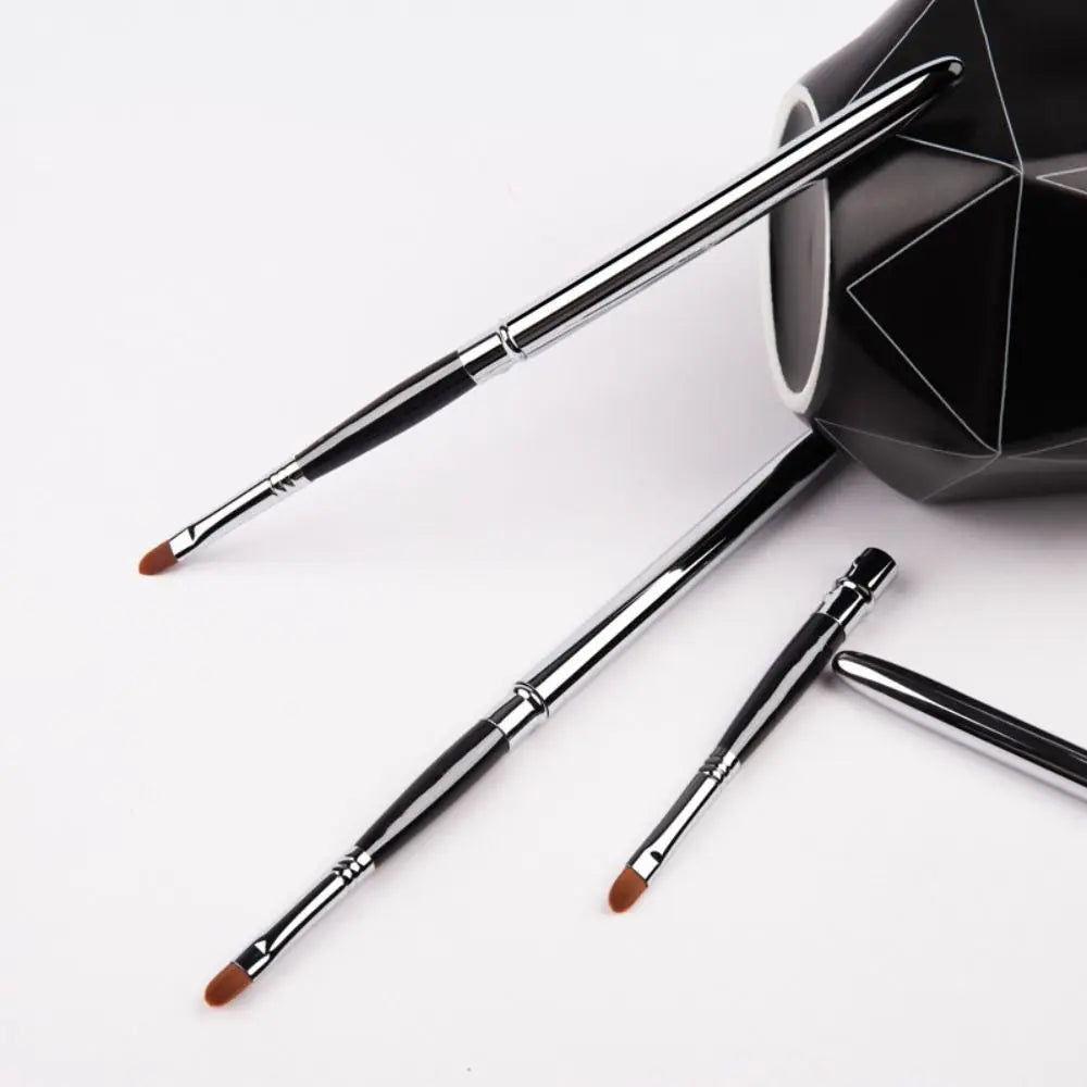 Portable Gold Silver Lips Makeup Brush Pen Metal Handle Cosmetic Lipgloss Lipstick Lip Gloss Brush With Protect Cap Maquiagem