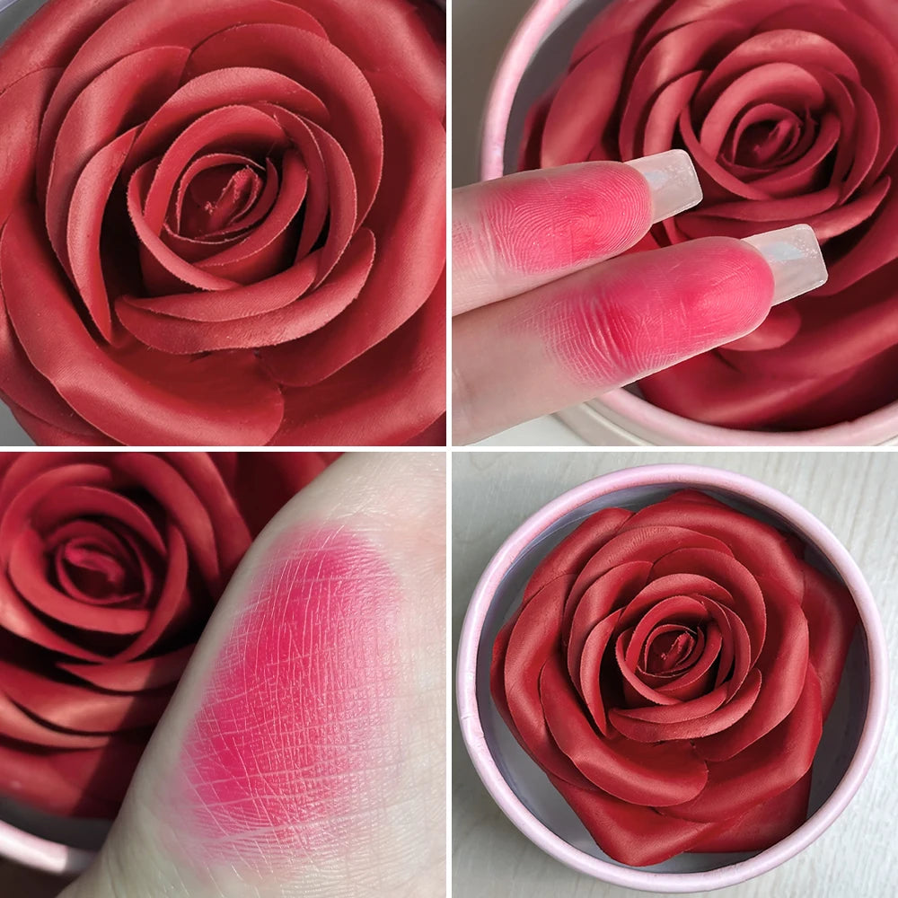 3D Petal Rose Makeup Blush 4 colors Gift Highlighter Rare Beauty Blush Rubor Forma Rosa Real Rose Flower Blush Shimmer Makeup