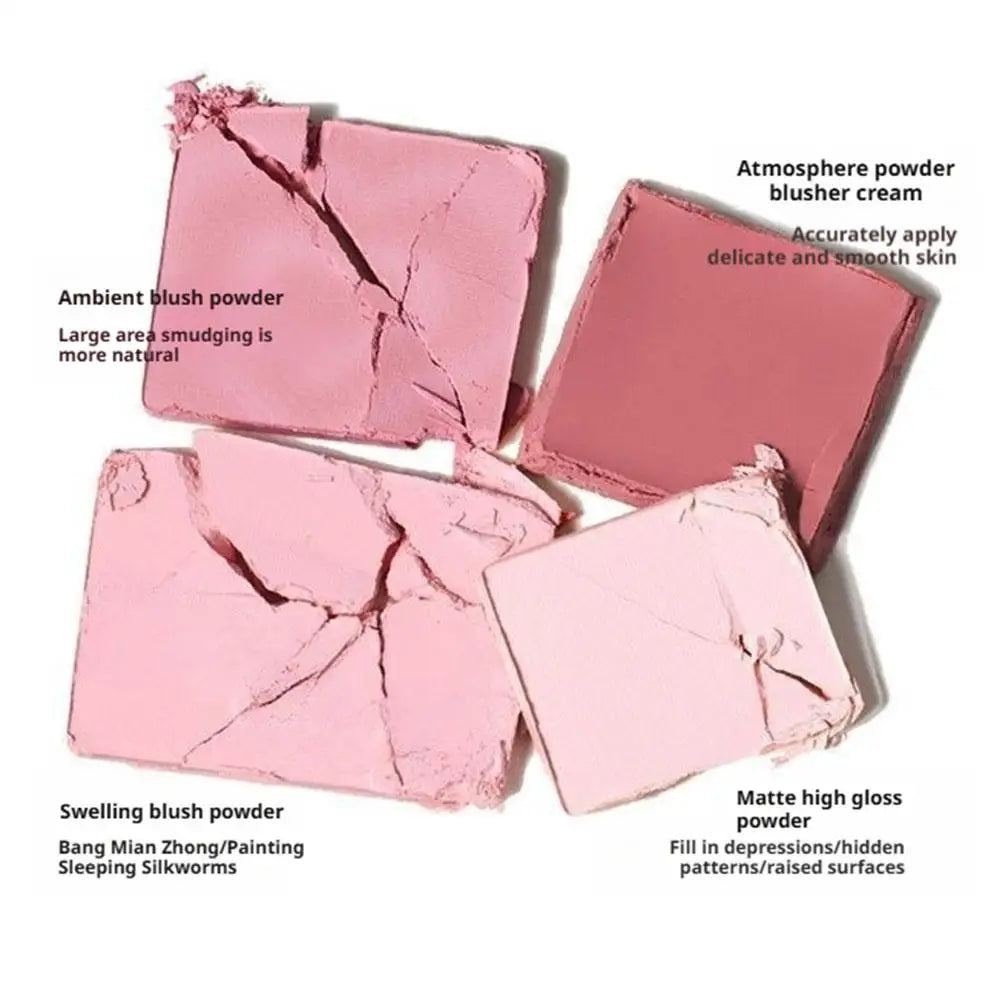 4-Color Blush Highlighter Palette Matte Shrinking And Brightening Shades Smooth Texture Blush+Contour+Highlighter Korean Makeup