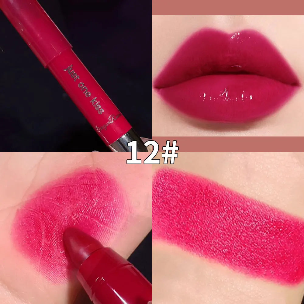 Bright Lipstick Easy to Color Lipstick Color Moisturizing Lip Gloss Easy to Color Lip Glaze Rotating Bright Lipstick Pen Lip Gloss Lipstick European and American Style Nude Brown Red Pink Lipstick Masquerade Lipstick Pen Lip