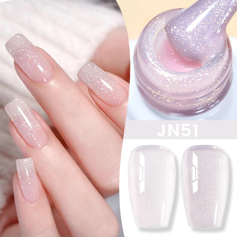 BORN PRETTY Milky White Jelly Nude Gel Nail Polish 10ml White Translucent Soak Off Gel Vernis Semi Permanent Need UV Light Cure