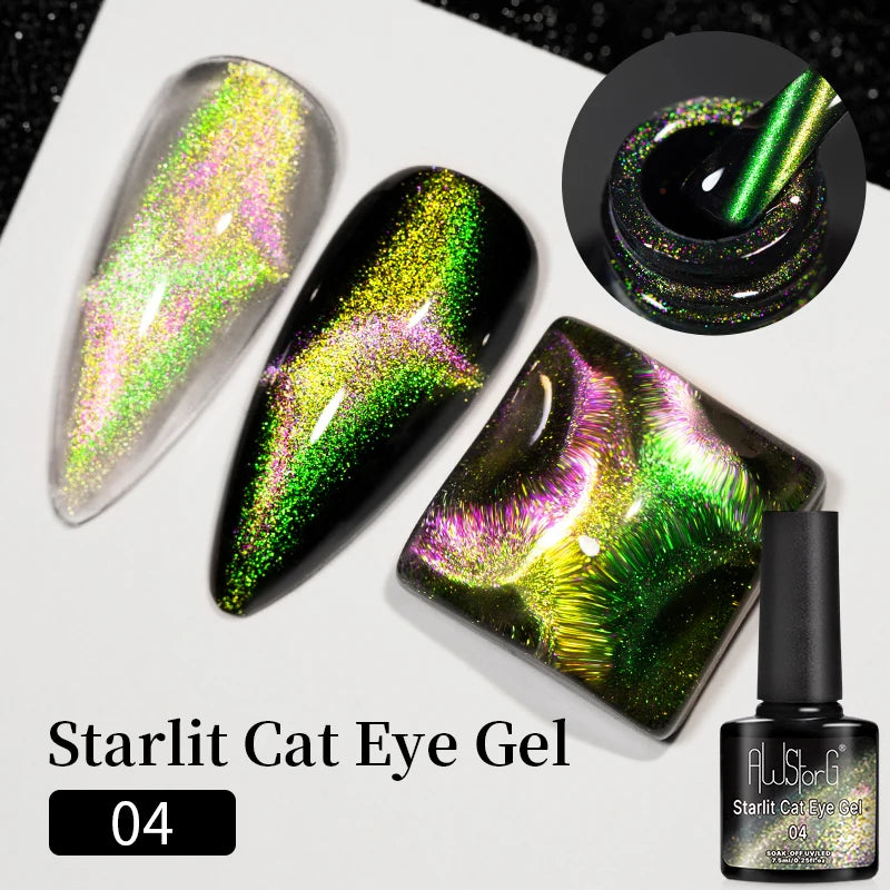AWStorG 7.5ml Crimson Velvet Cat Eye Magnetic Gel Nail Polish Shiny Ruby Red Cat Eye Gel Soak Off UV Semi-Permanent Nail Art