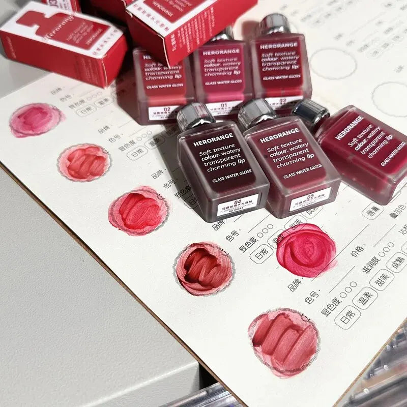 HERORANGE HR567 Transparent Ice Velvet Lip Glaze Matte Matte Pigment Lipstick Lip Gloss Student Affordable Makeup