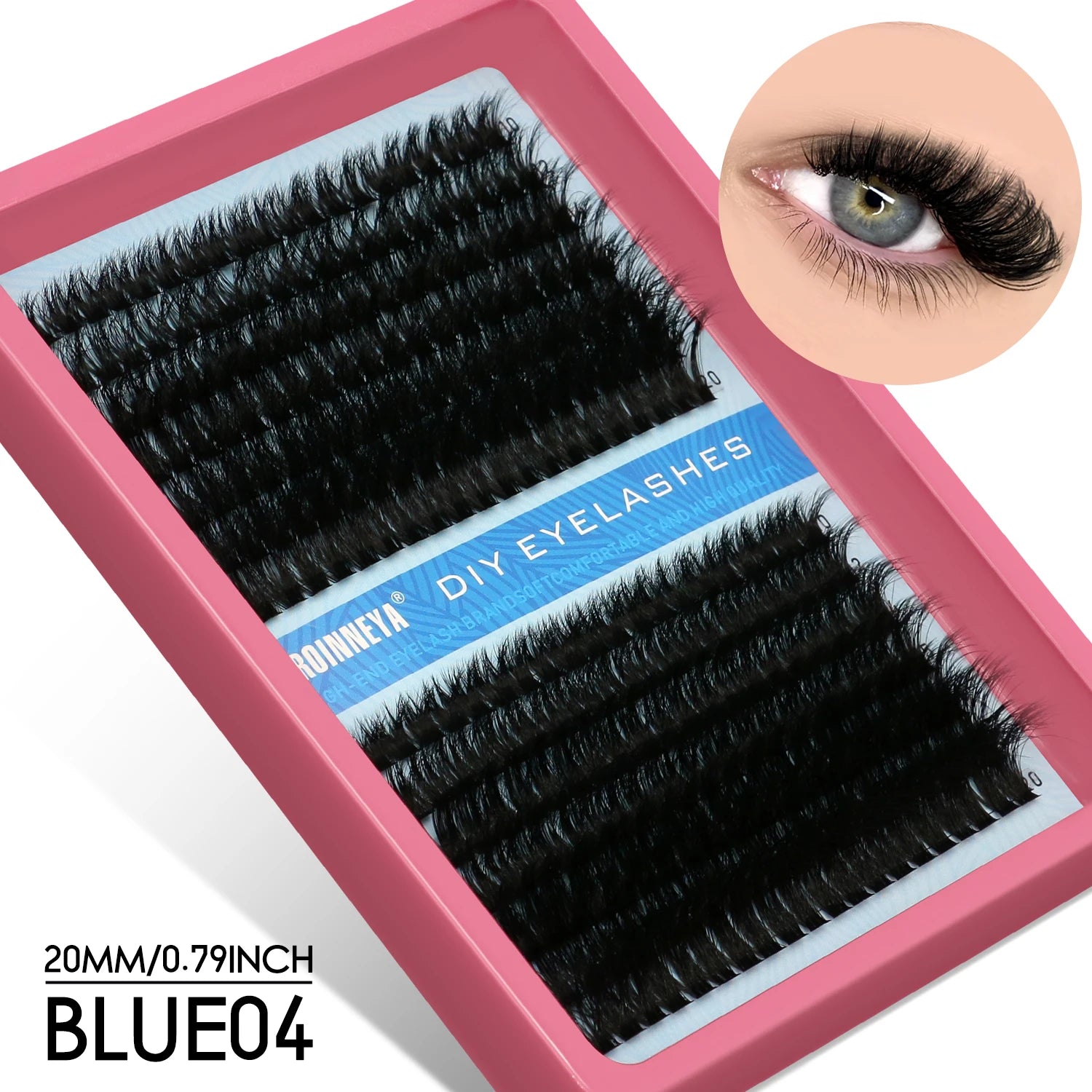 GROINNEYA Fluffy Thick DIY Eyelashes Cluster D/DD Curl Wispy Individual lashes Mix Eyelash Extensions False Eyelashes Extension