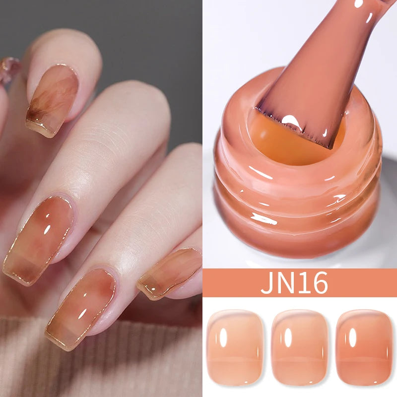 BORN PRETTY 10ml Blood Red Jelly Gel Nail Polish Halloween Nails Art Gel Polish Sheer Translucent Nail Gel for Winter Manicure