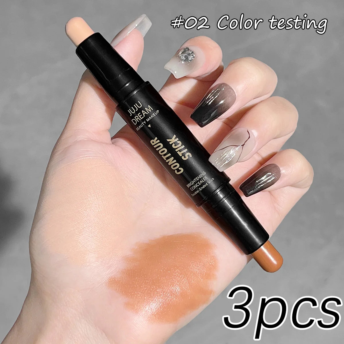 Double-ended dual-purpose high-light trimming stick, three-dimensional contour, nose shadow, facial shape, brighten and trimming