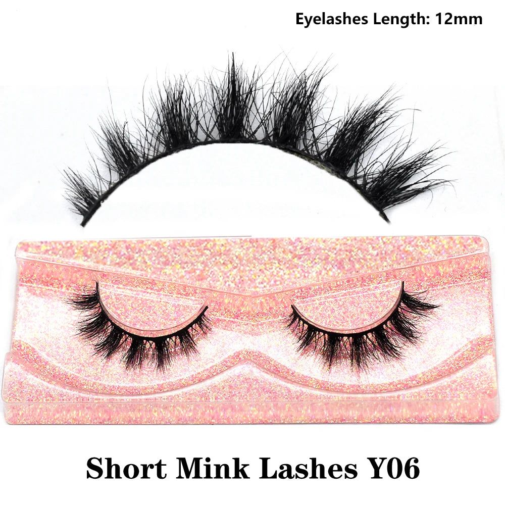 FOXESJI Real Mink Fluffy Short Eye Lashes Extension Wispy Soft Natural Short False Eyelashes Daily wear Full Strip Lashes Makeup