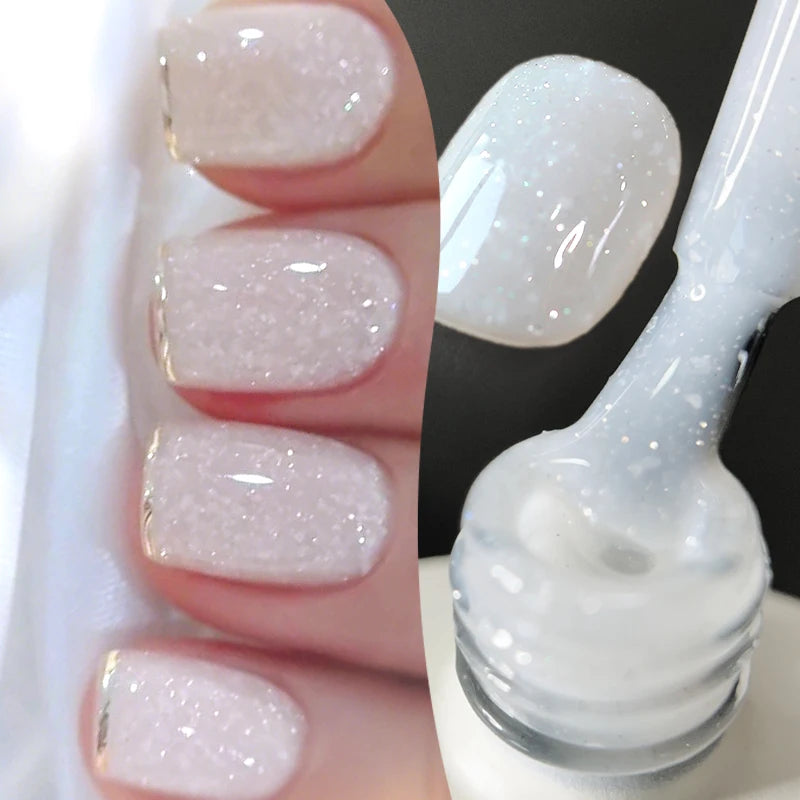 BORN PRETTY 10ml Sliver Carat Mirage Reflective Glitter Gel Nail Polish Sparkling Ultra Shine Soak Off UV Nail Art Gel Varnish