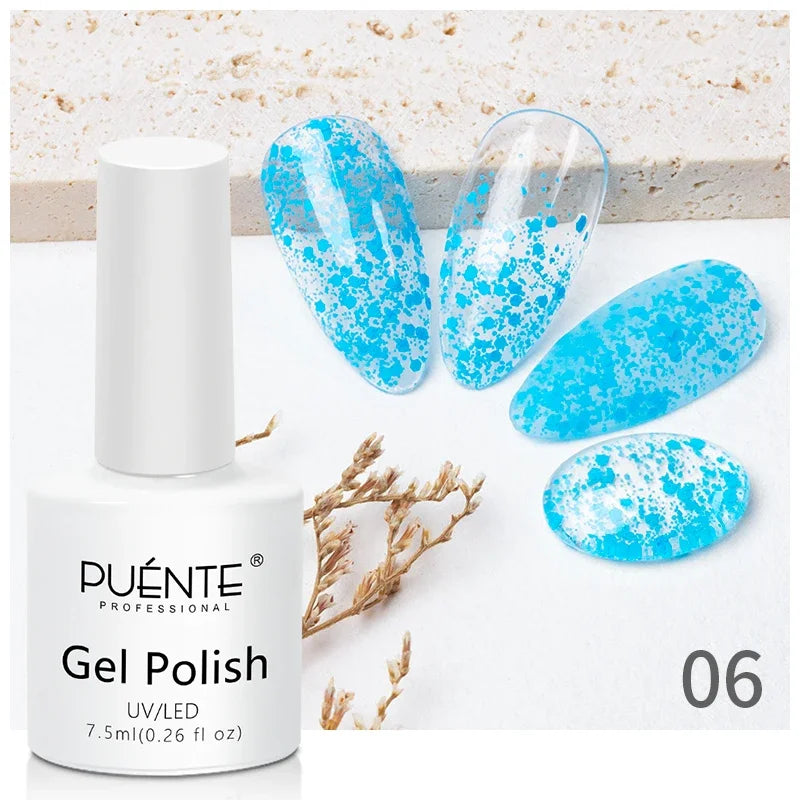 PUETNE 7.5ML Amber Moonlight Cat Magnetic Gel Nail Polish Winter Nails Jelly Glass Cat Eye Soak Off UV Semi-Permanent Varnish