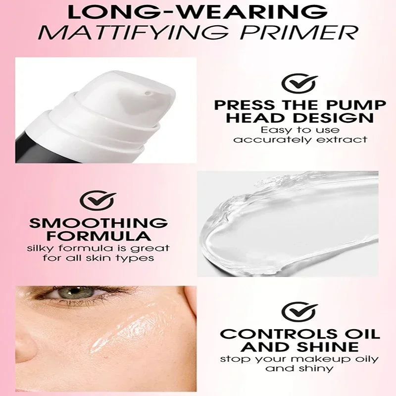 Long-wearing Invisible Pores Face Primer Silicone Mask Concealer Oil-control Matte Longlasting Smoothing Face Primer Makeup
