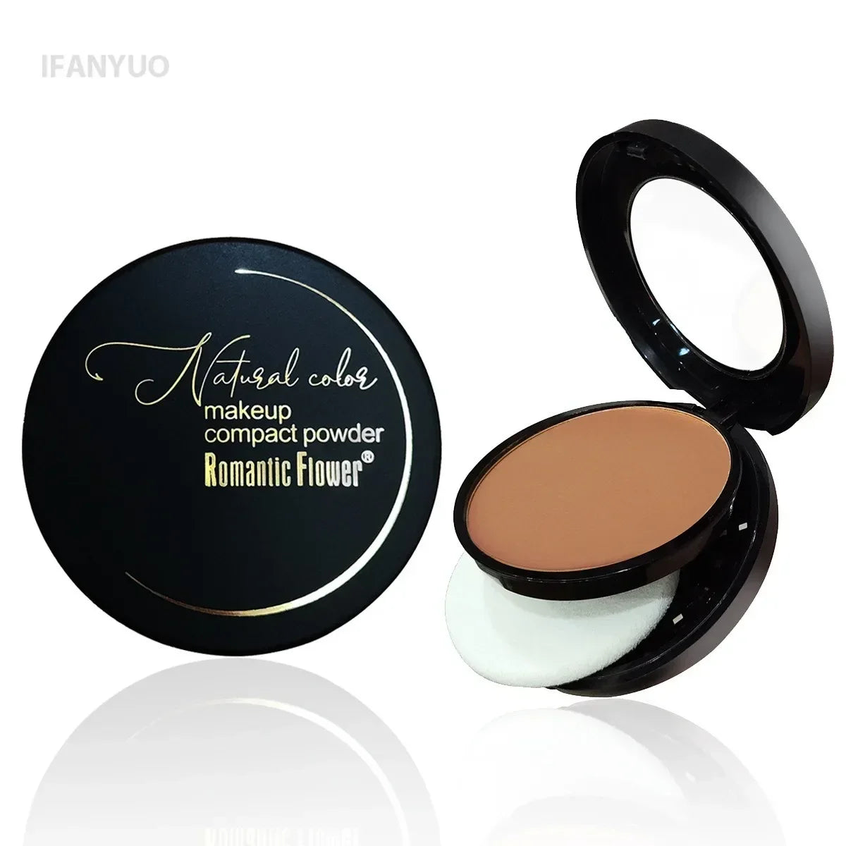 Wheat Bronzing Powder Dark Skin Matte Finish Sweatproof Oil Control Foundation Concealer Contour Palette with Powder Puff Mirror