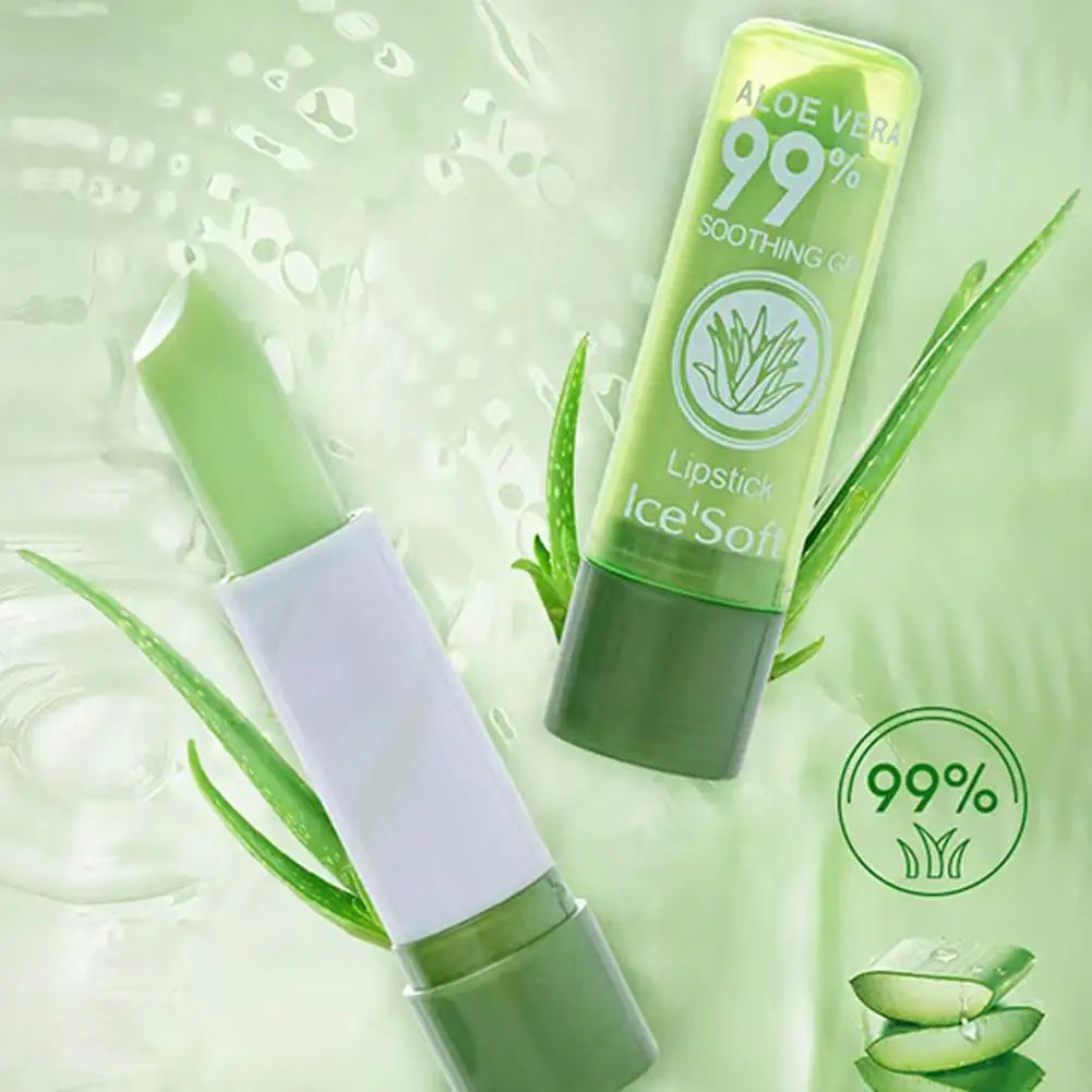 Aloe Vera Moisturizing Lipstick Moisture Lip Balm Anti Drying Temperature Color Changing Nourishing Lip Balm Lips Care 1-10pcs