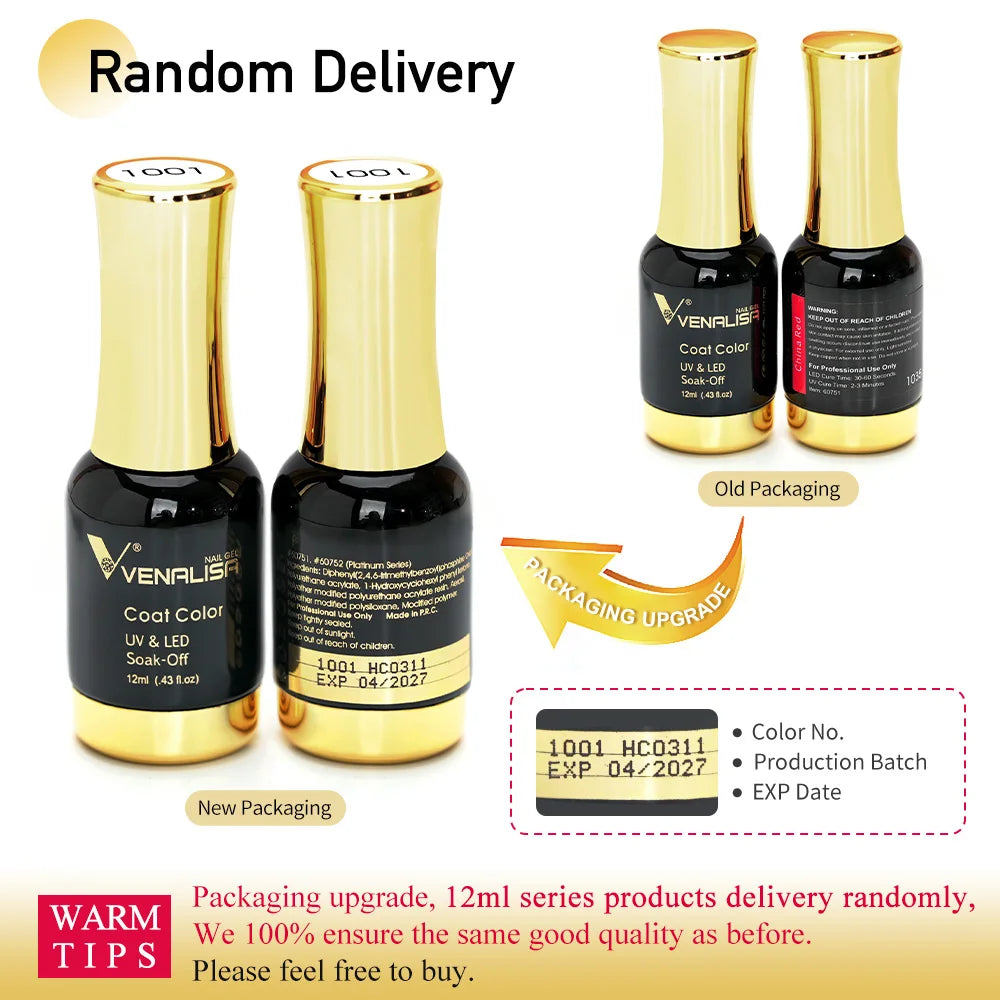 Venalisa 12ml Platinum Gel Nail Polish Super Shiny Effect Nail Gel Perfect Soak off UV&LED Nail Color Foil Chrome Gel Polish