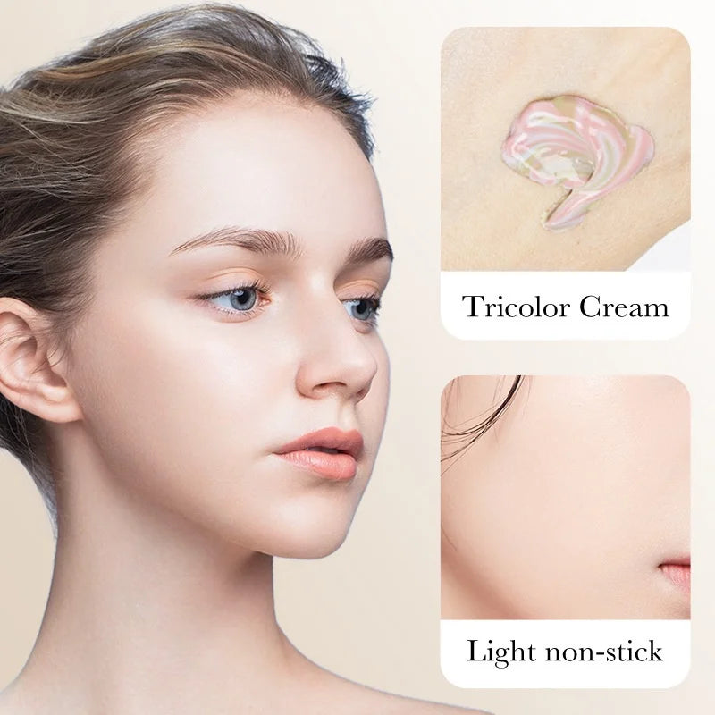 Three-color Repair And Isolation Cream Protective Primer Before Makeup Moisturizing Isolation Milk 40g