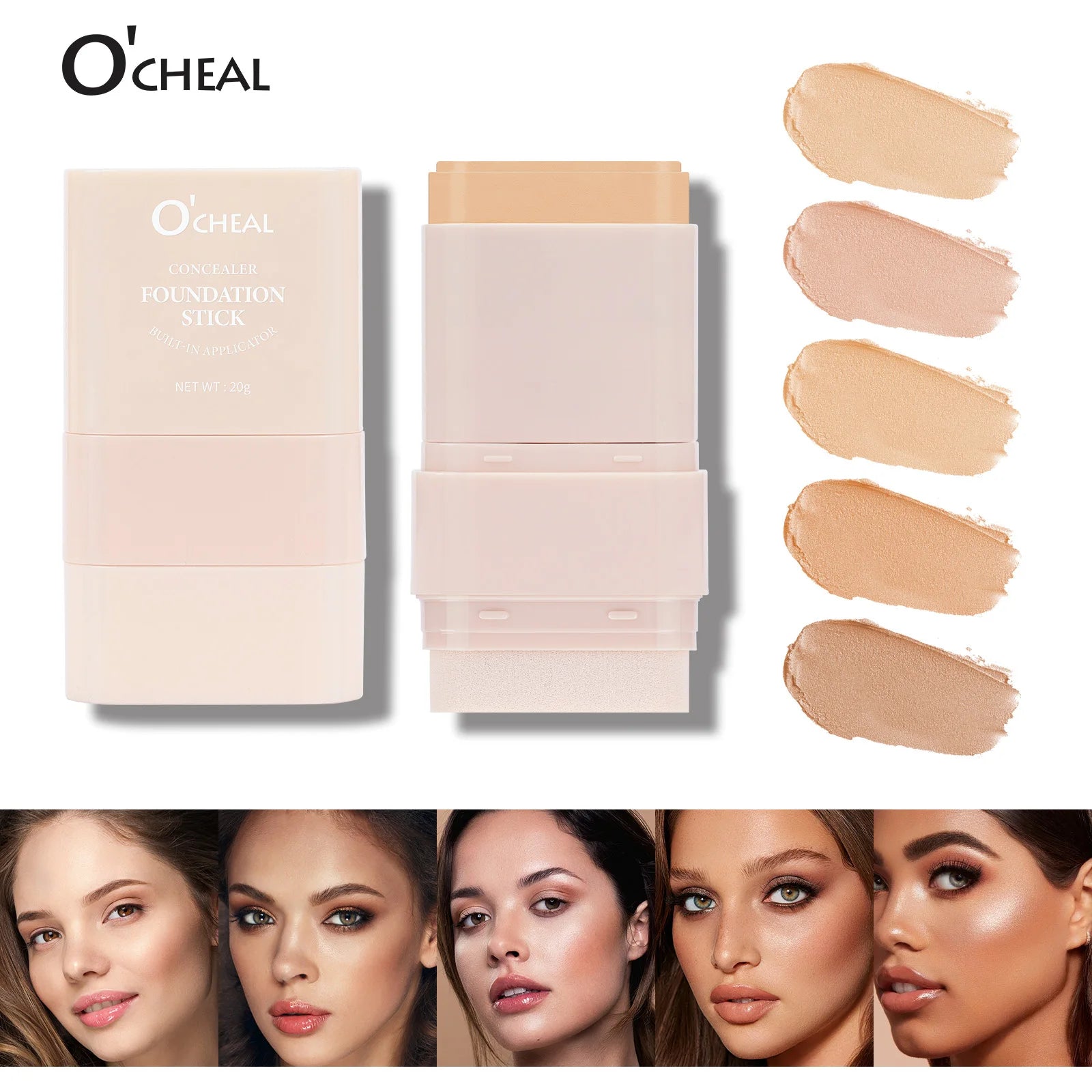 O'cheal 2-in-1 Concealer Foundation & Contour Stick 20g