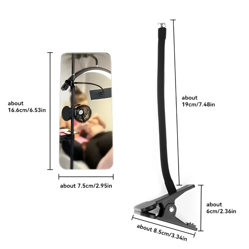Flexible Clip-on Mirror 360° Rotation Cosmetic Mirror for Grafting Eyelash Extension Lash Lifting Magnify Mirrors Makeup Tools