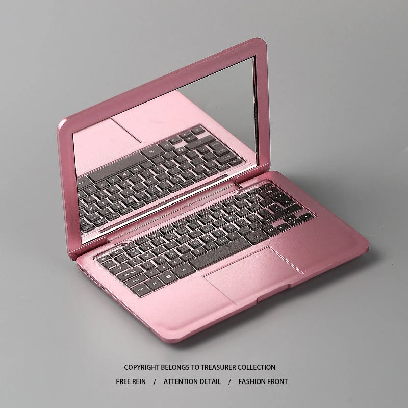 Creative Portable Mini Computer Mirror Foldable Laptop Shape Makeup Mirror High Quality Pocket Mirror Beauty Makeup Mirror