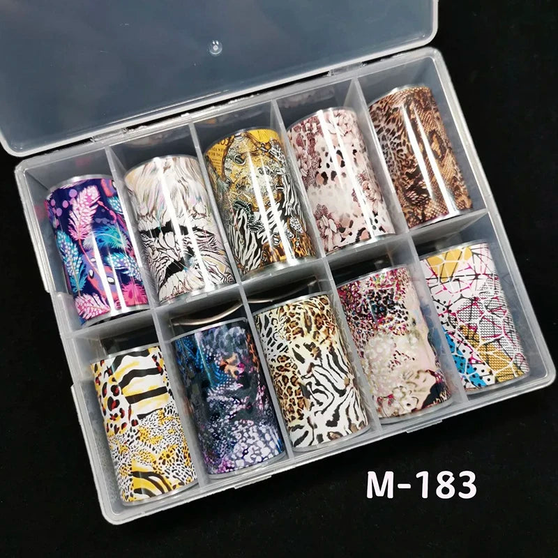 Neon Jelly Animal Nail Foils for Transfer Paper Stickers Sliders Adhesive Wraps DIY Water Leopard Print Nail Art Decorations