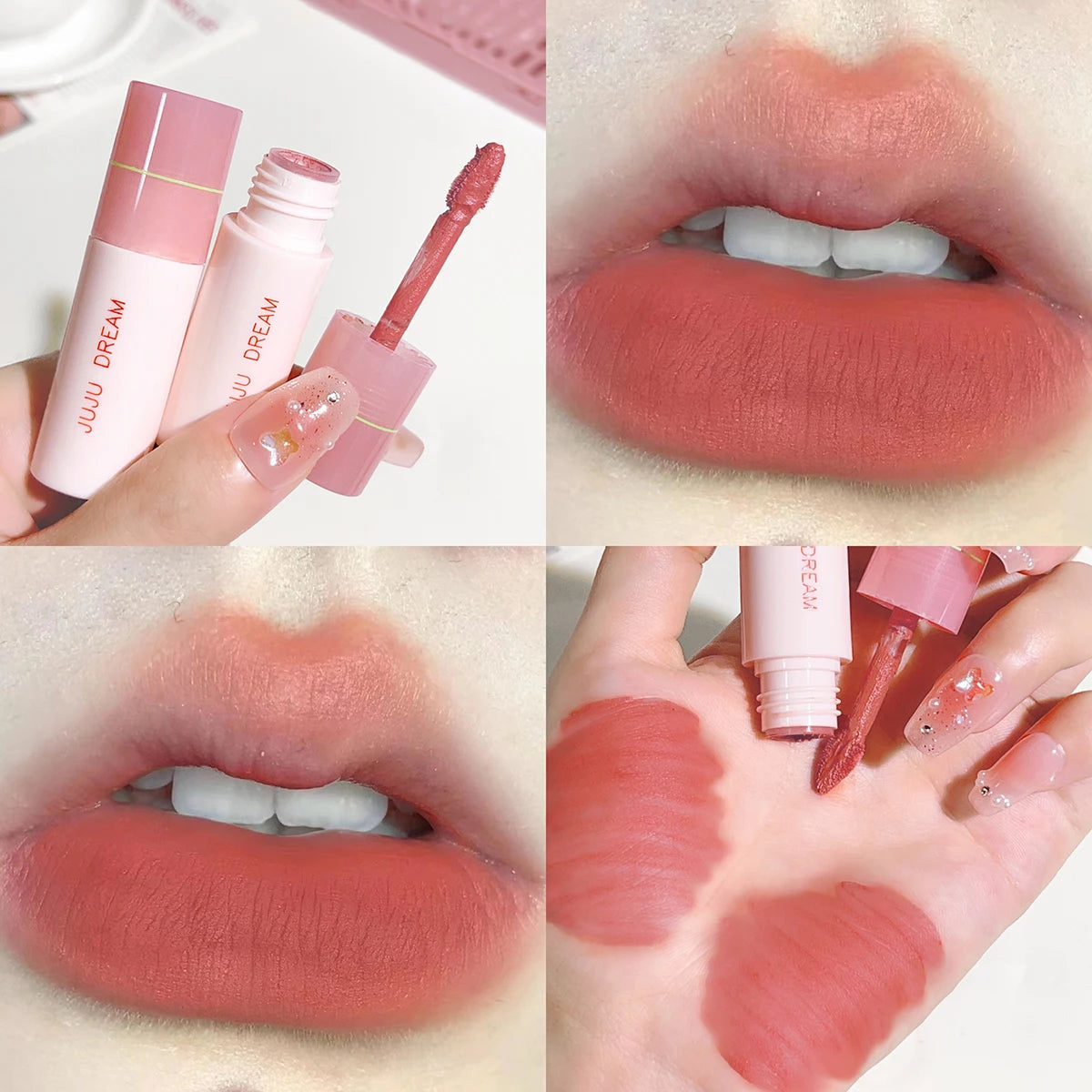Soft mist milk coffee small milk tube lip glaze air-sensitive white mist velvet matte lip glaze lipstick