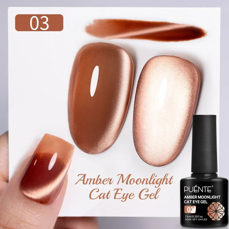 PUENTE Fruit Series Cat Magnetic Gel Nail Polish Summer Green Purple Pink Cat Eye Nail Gel Soak Off UV Semi-Permanent Varnish