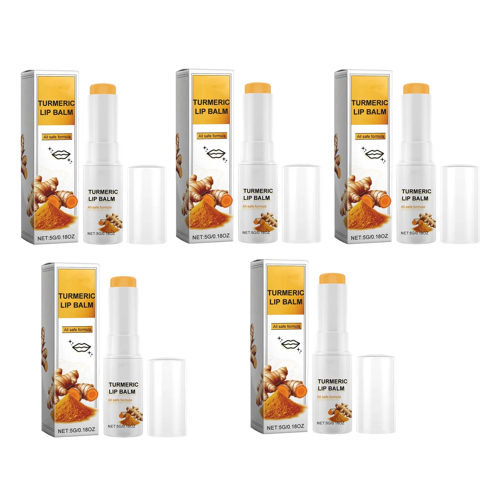 Turmeric Moisturizing Lip Balm Hydrating Protective Barrier Soothing Dry Chapped Lips Long Lasting Natural Formula Lip Care