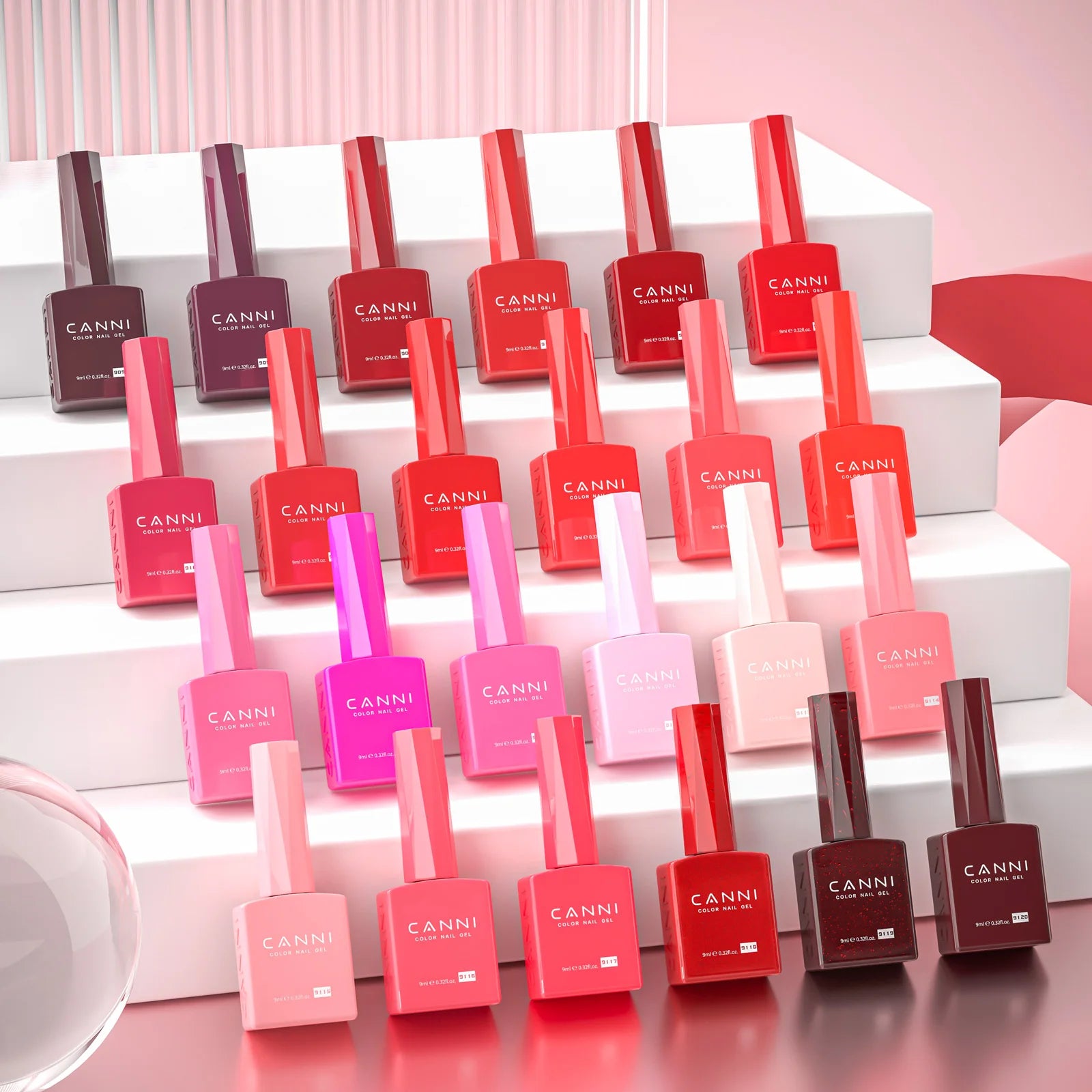CANNI Hema Free Nail Gel Polish Fall Color Collection Semi Permanent Diamong Long Wear Top Coat Red Gorgeous JellyNude Color 9ml