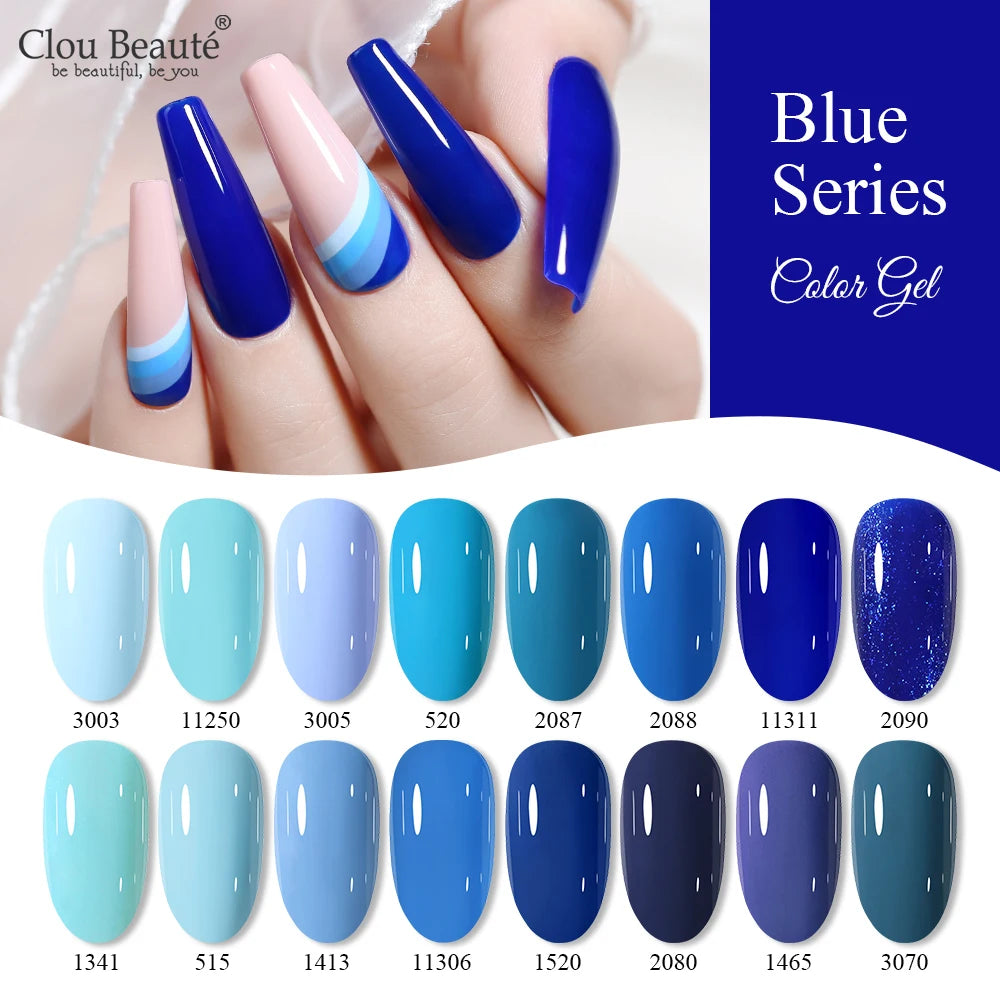 Clou Beaute Royal Blue Color Winter Trendy Semi Permanent Nail Art Manicure Varnishes Gel Nail Polish Hybrid Base Gel Top Coat