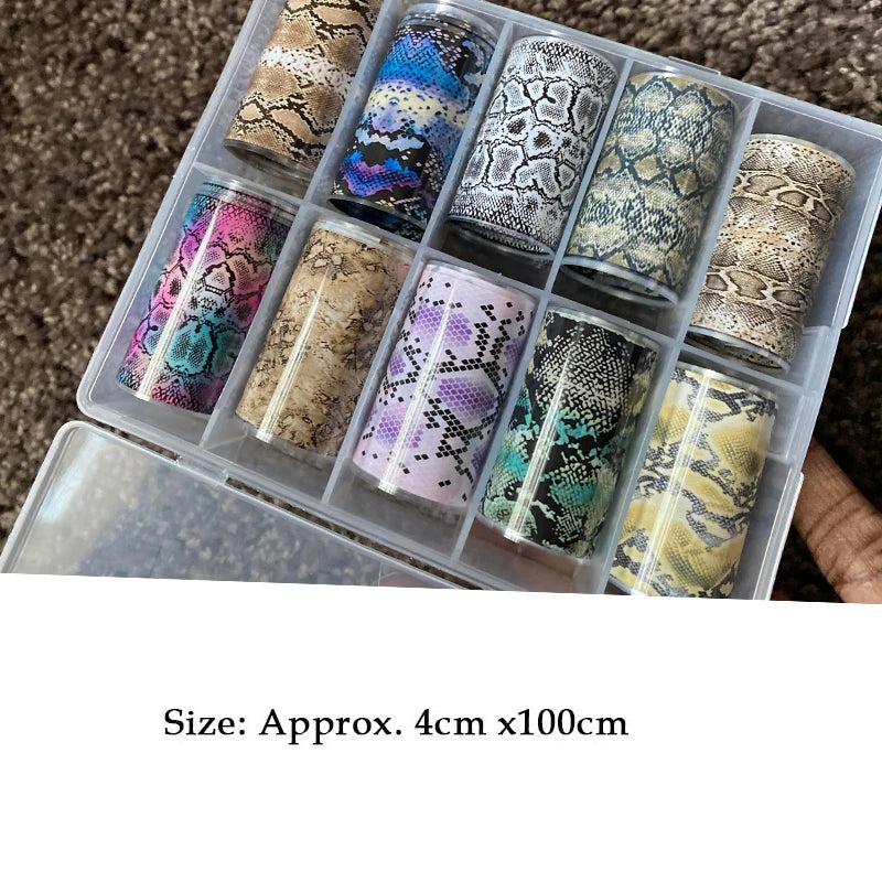 Neon Jelly Animal Nail Foils for Transfer Paper Stickers Sliders Adhesive Wraps DIY Water Leopard Print Nail Art Decorations