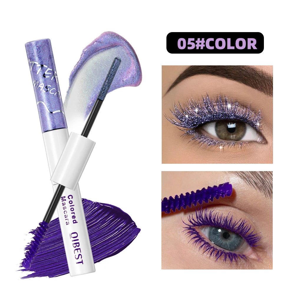Qibest Double Ended Diamond Glitter Mascara - Waterproof 4D Fiber
