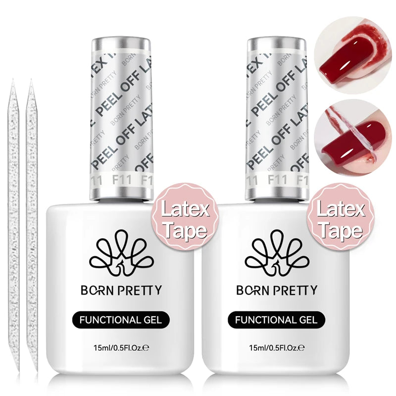 BORN PRETTY 15ml Peel Off Nail Latex Tape Gel Nail Polish Anti-freezing Quick Dry No Need for Curing Nails Finger Protector Tool