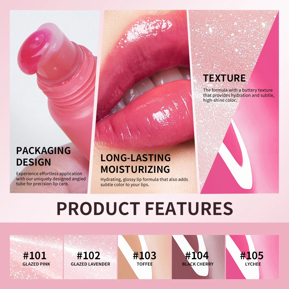 Lip Gloss Lip Oil Plumper Long Lasting Keychain Glowing Butter Moisturizing Pink Nourishing Makeup Care Hydrating Lipstick