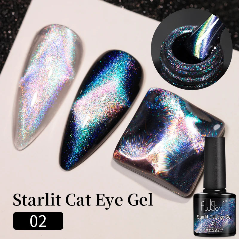 AWStorG 7.5ml Crimson Velvet Cat Eye Magnetic Gel Nail Polish Shiny Ruby Red Cat Eye Gel Soak Off UV Semi-Permanent Nail Art
