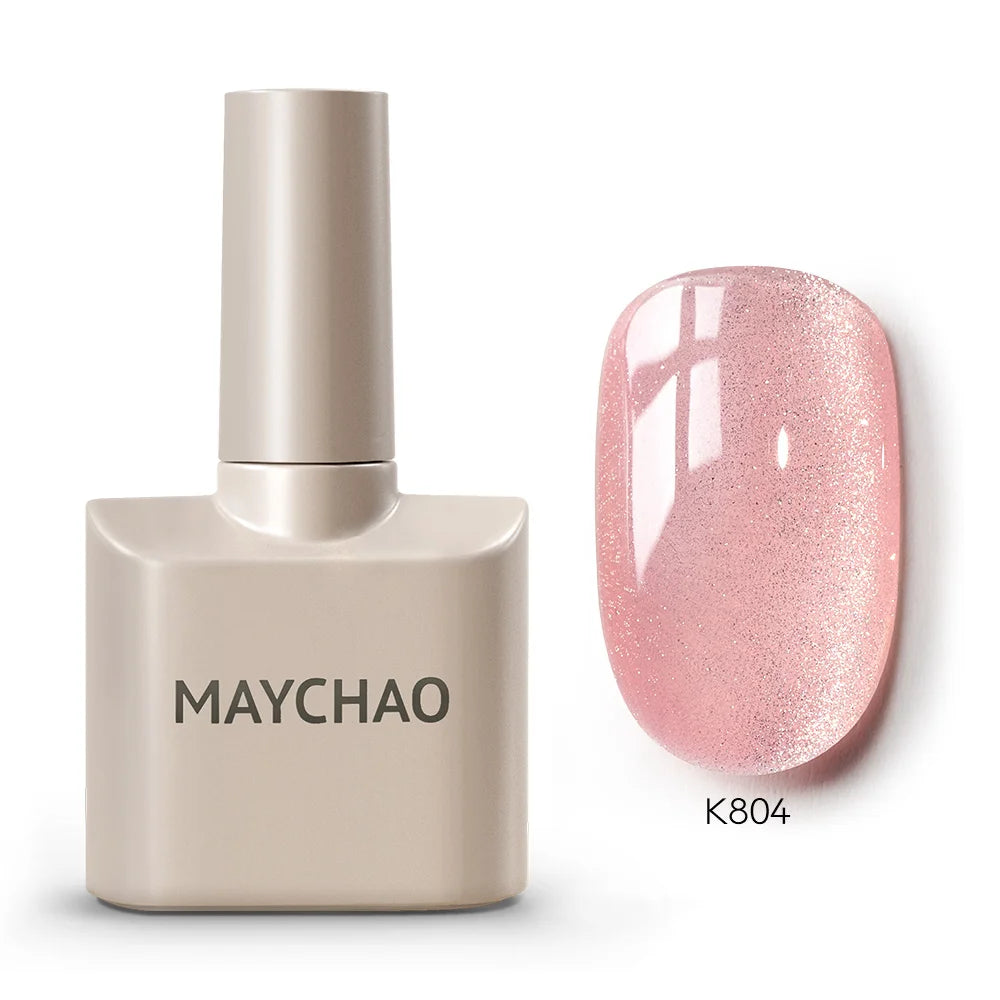 MAYCHAORomantic Galaxy Cat Eye Gel Nail Polish With Magnet Soak off UV Holographic Magnetic Rainbow Gel Polish for Nail Manicure