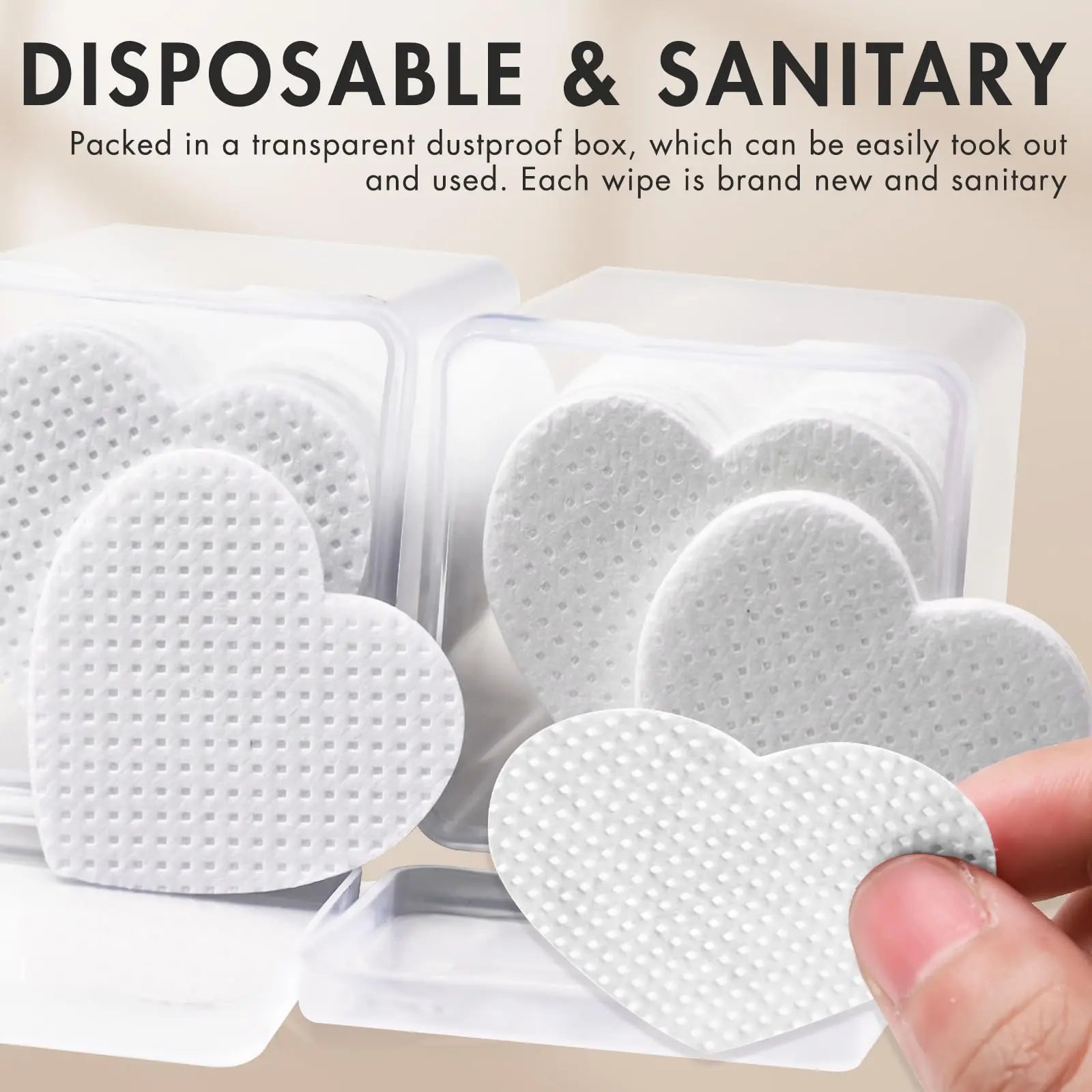 200Pcs/Box Lint Free Nail Wipes Eyelash Extension Glue Wipes Cleaner Cloth Non-Woven Fabric Nail Gel Polish Remover Cotton Pads
