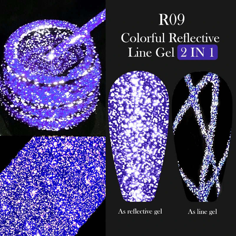 LILYCUTE 5ML Metallic Painting Liner Gel Nail Polish Super Bright Gold Silver Mirror Drawing Gel Semi Permanent Line French Nail