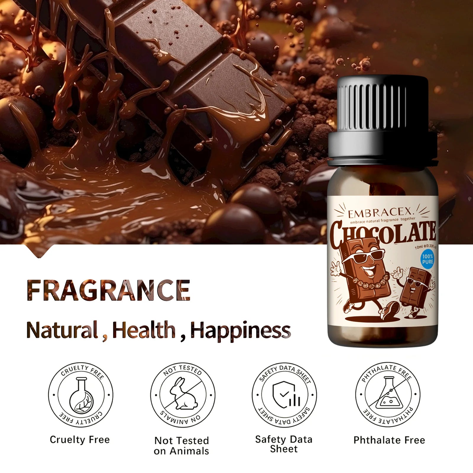 10ml Essential Oils Chocolate Perfume Aromatherapy Oils Sweet Fragrance Chocolate Parfum Funny Gifts For Women