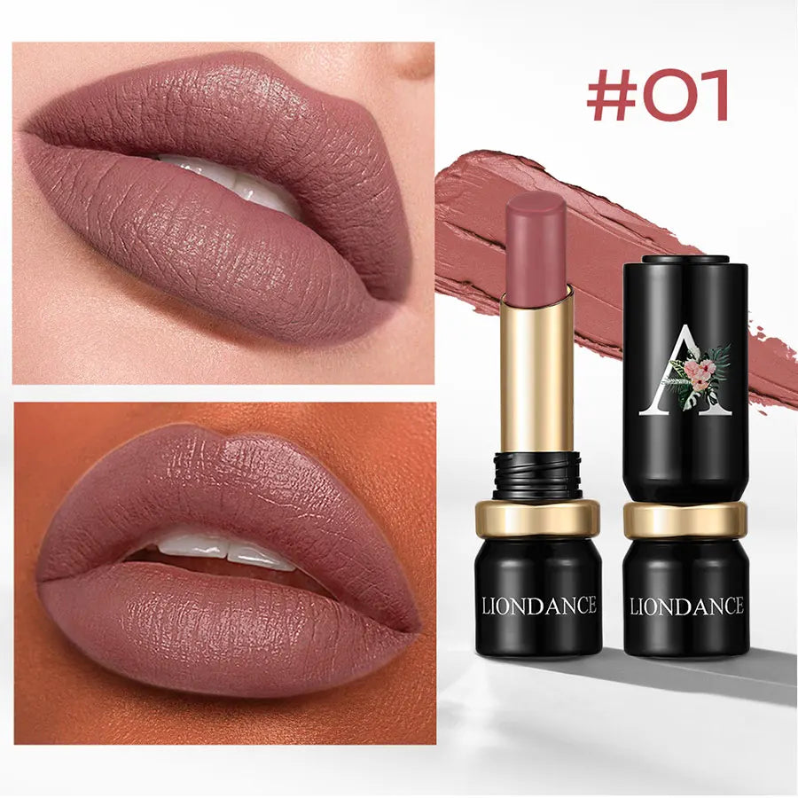 LIONDANCE Velvet Matte Lipstick Nude Soft Dark Color High Pigmented Long-Lasting Waterproof Lip Balm for Women Gift for Girls