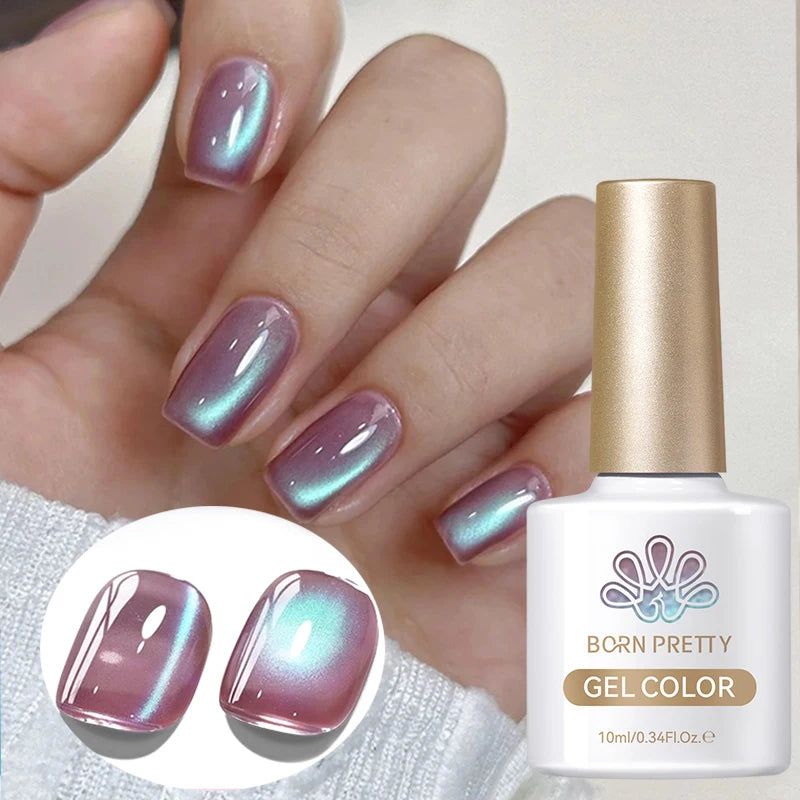 BORN PRETTY 10ml Wishing Apple Red Glass Bead Cat Magnetic Gel ultra Shine Soak Off UV Gel Nail Art Varnish Nail Supplies