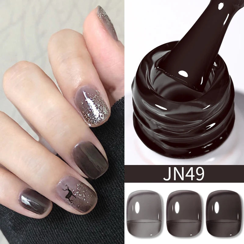 BORN PRETTY 10ml Blood Red Jelly Gel Nail Polish Halloween Nails Art Gel Polish Sheer Translucent Nail Gel for Winter Manicure