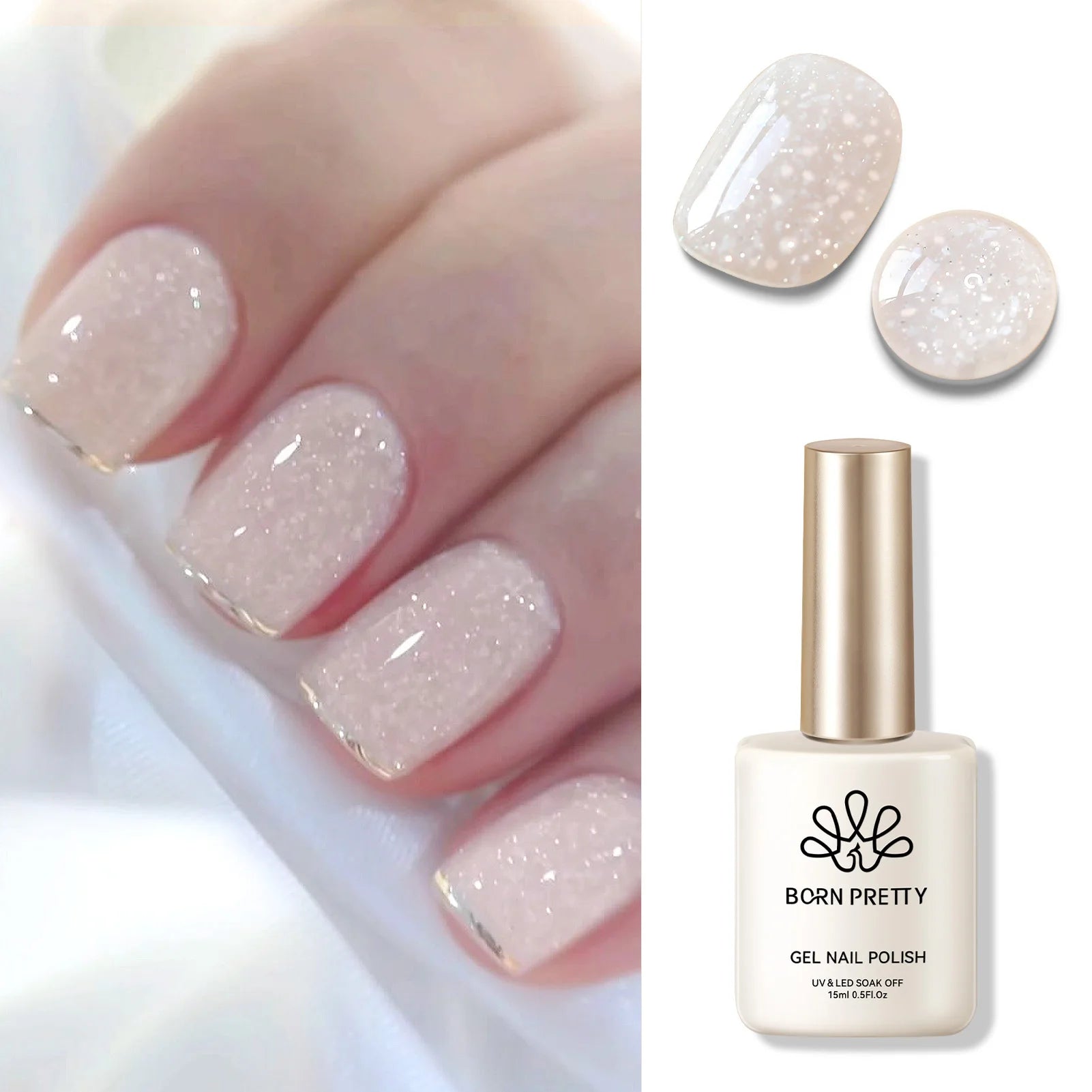 BORN PRETTY Milky Jelly Rubber Base Gel for Gel Nail Polish 15ml Russian Self-leveling Nude Color Soak Off Semi Permanent UV Gel