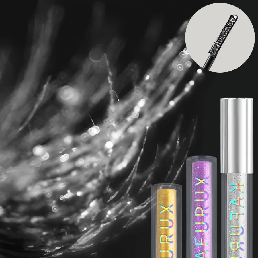 Diamond Shine Waterproof Glitter Mascara - Snow Effect Volume & Curl