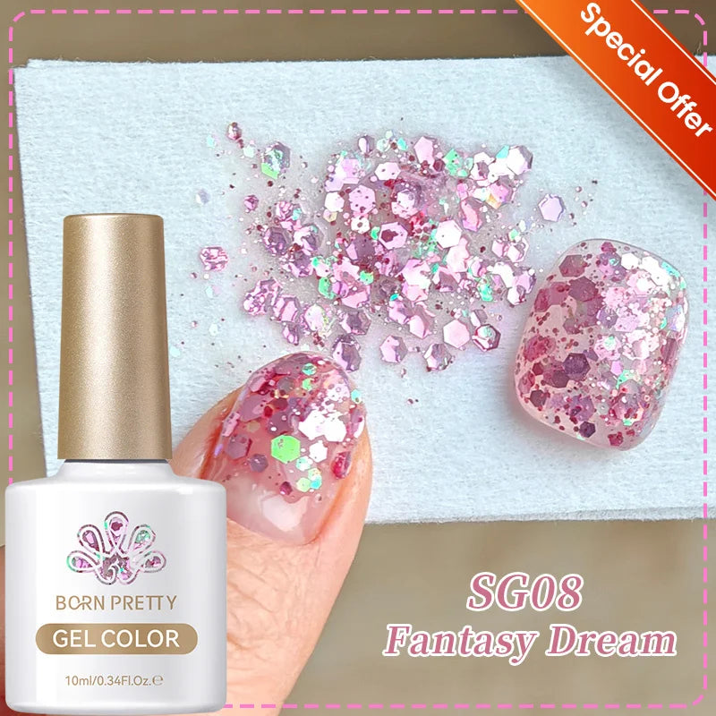 BORN PRETTY 10ml Wishing Apple Red Glass Bead Cat Magnetic Gel ultra Shine Soak Off UV Gel Nail Art Varnish Nail Supplies