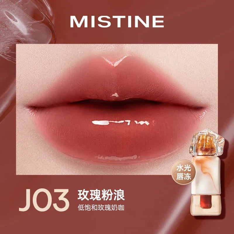 Mistine Lipstick Nude Long Wear Lip Creamy Korean Makeup Matte Lip Glaze Mirror Gloss Lip Jelly Long Lasting 2.9g