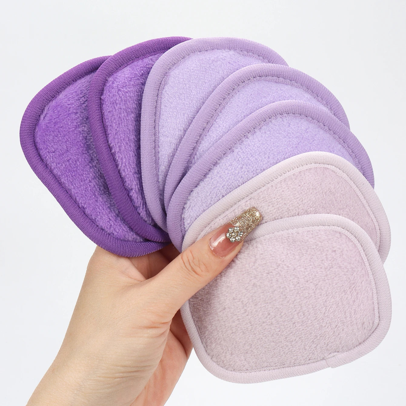 810 Makeup Remover Wipes Gradient 7Pcs, Machine Washable, Reusable Makeup Remover Tools for All Skin Types