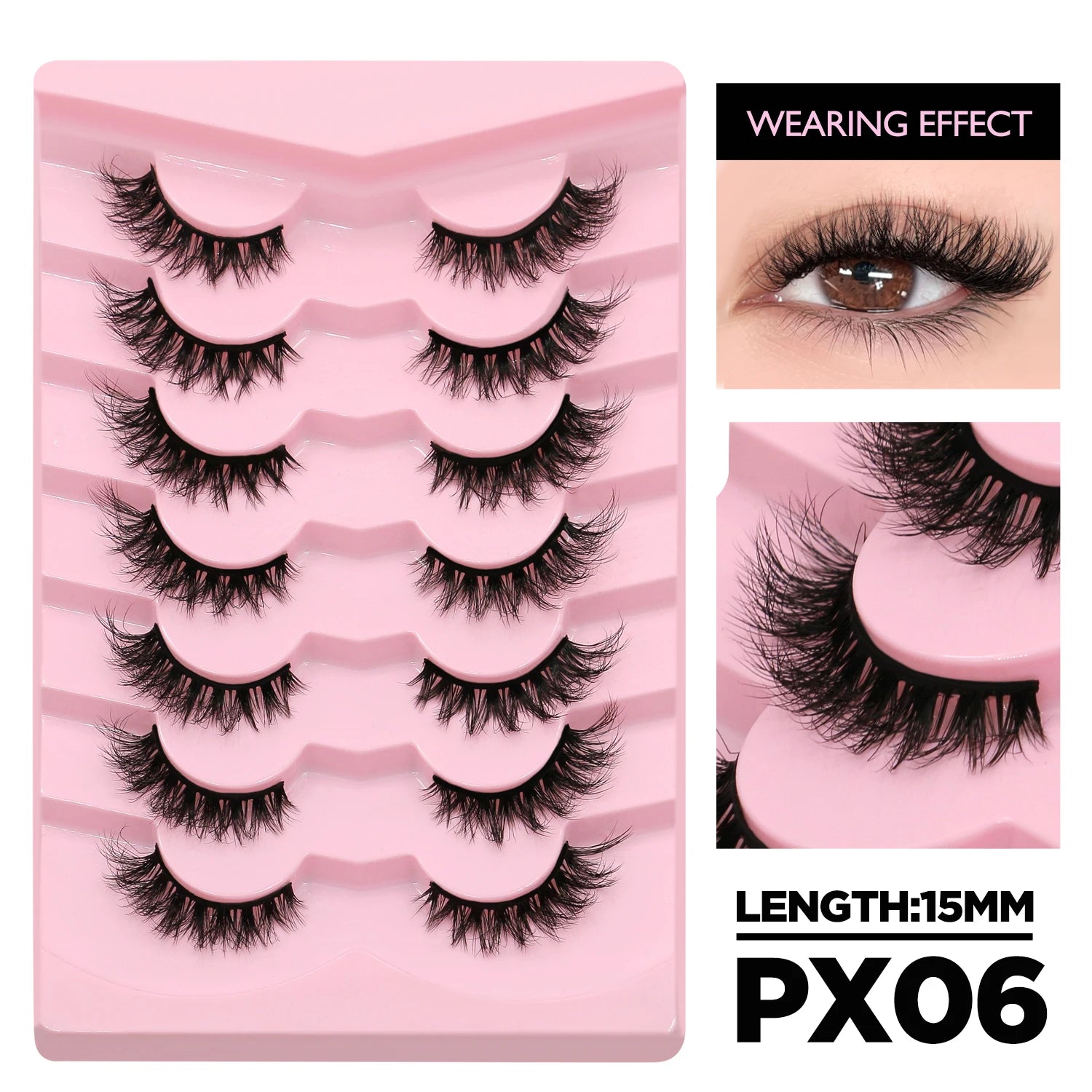 Cat Eyelashes Fluffy 3D Mink Eyelashes Natural Look False Lashes for Daily Party Wedding Lightweigh Reusable Makeup