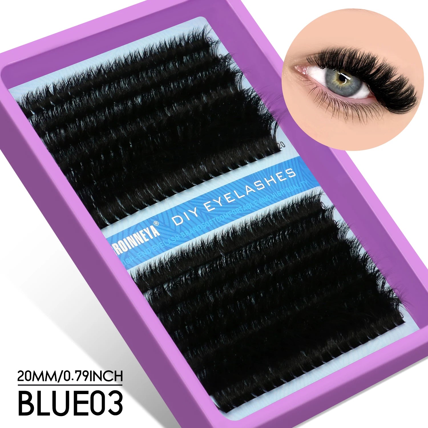 GROINNEYA Fluffy Thick DIY Eyelashes Cluster D/DD Curl Wispy Individual lashes Mix Eyelash Extensions False Eyelashes Extension