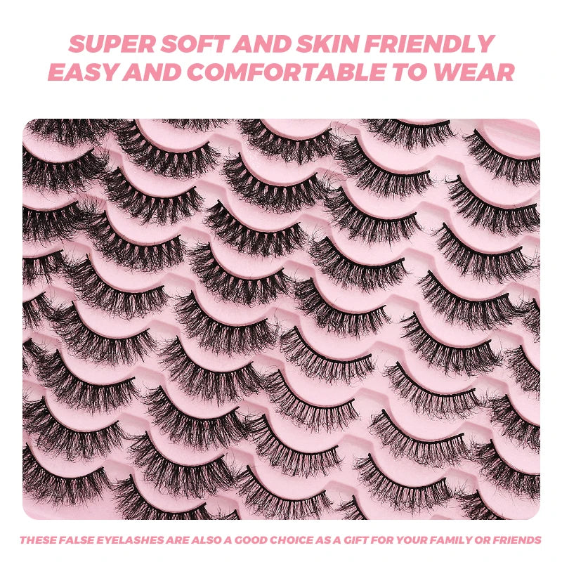 DINGSEN 40 pairs Volume Strip Lashes Faux Mink False Eyelashes Kit Cosmetics Soft Fake Volume Eyelash Extensions Wholesale