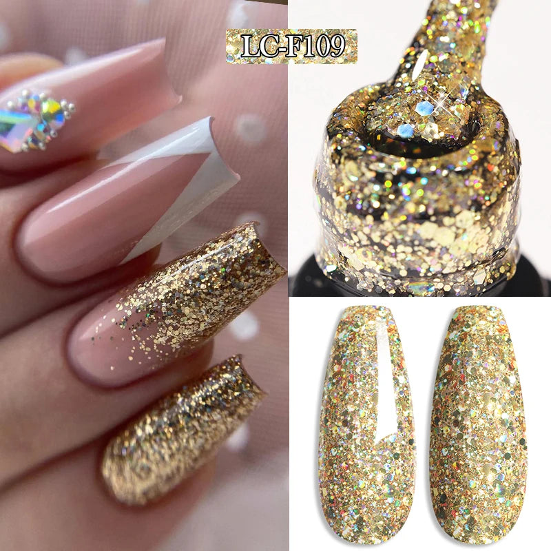 LILYCUTE 7ML 3 IN 1 Platinum Cat Magnetic Gel Nail Polish Silver Moonlight Magnetic Nail Sparkling Glitter Semi Permanent UV Gel